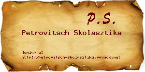 Petrovitsch Skolasztika névjegykártya